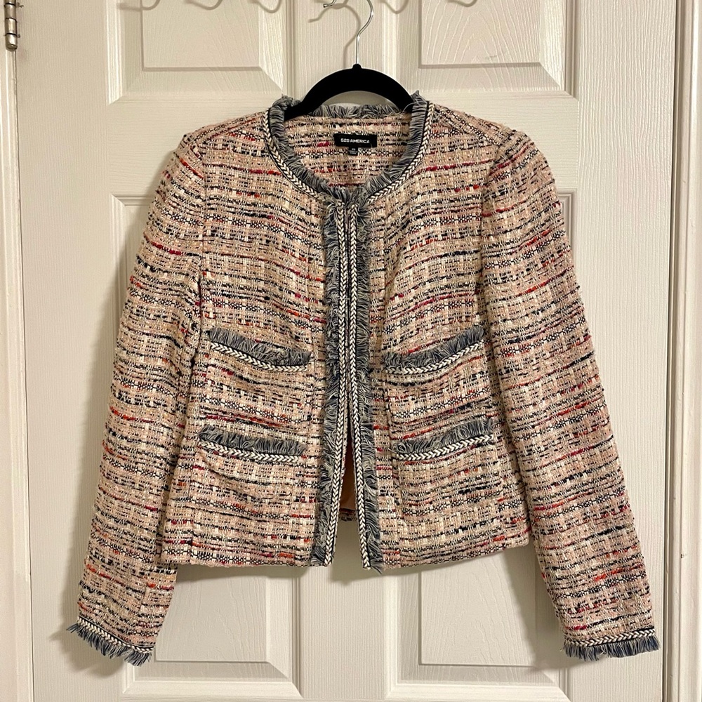 Tweed Jacket in Pink Womens Size XS 525 America - Picture 4 of 14